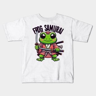 Samurai Kawaii Frog Kids T-Shirt